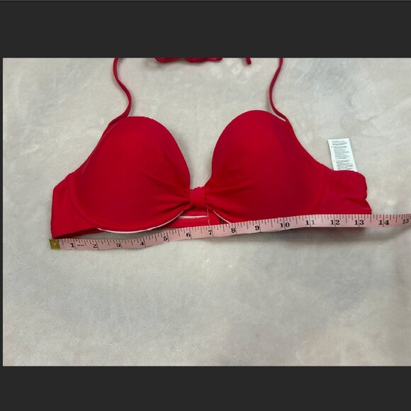 Red Cupshe Bikini Top Padded Push Up Medium - Picture 5 of 8